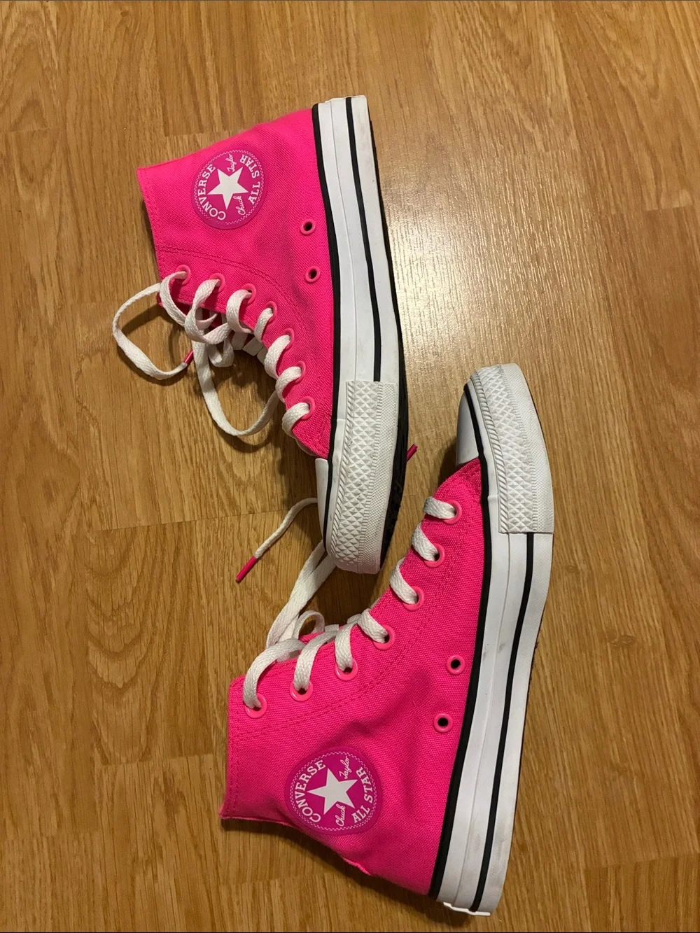 Converse Kids High-Top Sneakers in Bright Pink